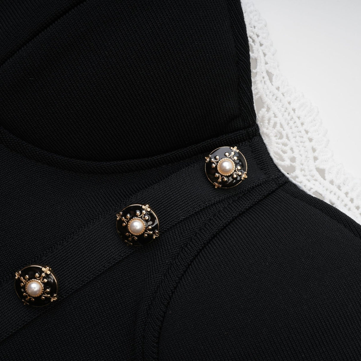 Elena Dress - halter neck Sleeveless Bustier Lace - Trim Mermaid Midi