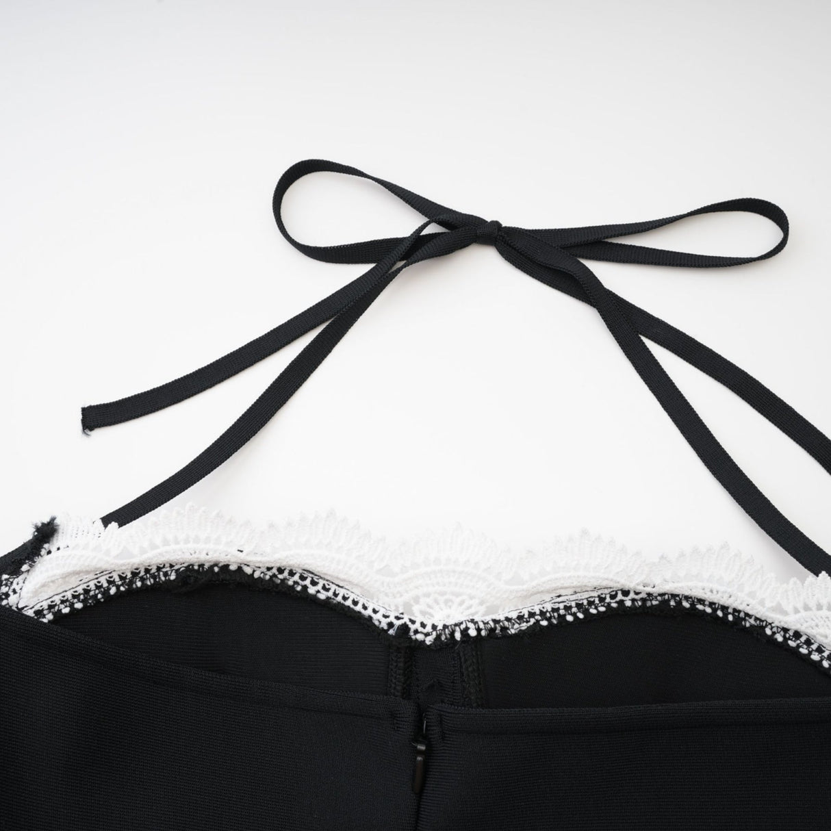 Elena Dress - halter neck Sleeveless Bustier Lace - Trim Mermaid Midi