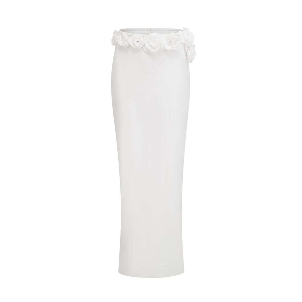 Elena Faux - Flower Detailed Cropped Top - Ankle - Length Skirt Set