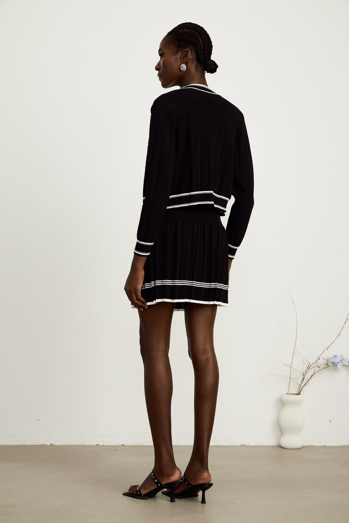 Elena Knit 3 - Piece Set - Cardigan, Vest Top & Mini Skirt