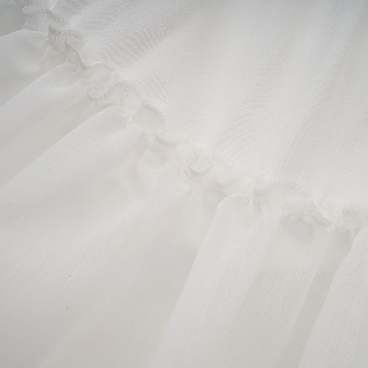 Elena Mini Dress White Guipure Lace Tiered Ruffles & Sweetheart Hem