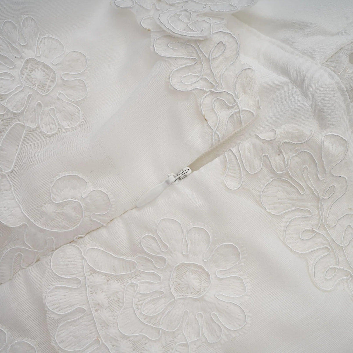 Elena Mini Dress White Guipure Lace Tiered Ruffles & Sweetheart Hem