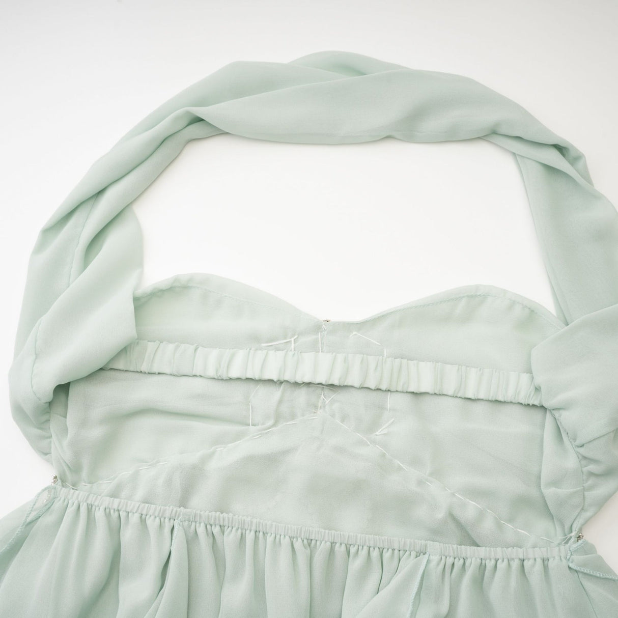 Eleonora Midi Dress - Halterneck Neckline - Sleeveless - Pleated Skirt - Ruffled Detailing