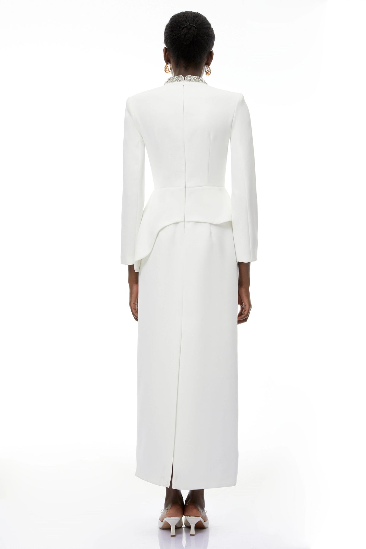 Eleri White Beaded Maxi Dress