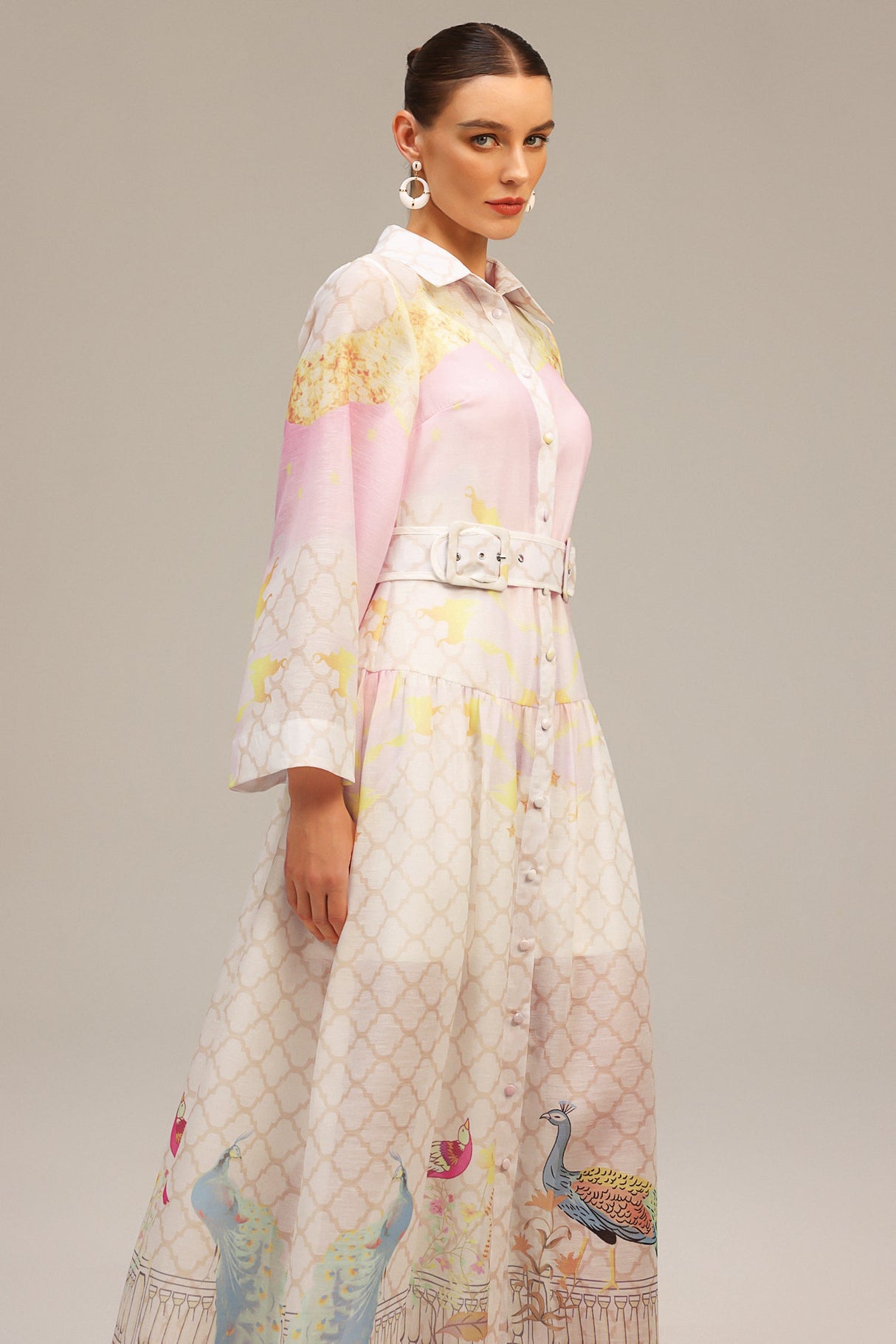 Elettra Pink Floral Maxi Dress