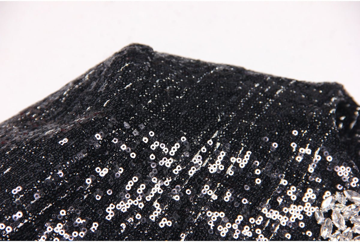 Elisa Tailored Tweed Jacket - Long Sleeves - Silver Detailing - Jeweled Buttons