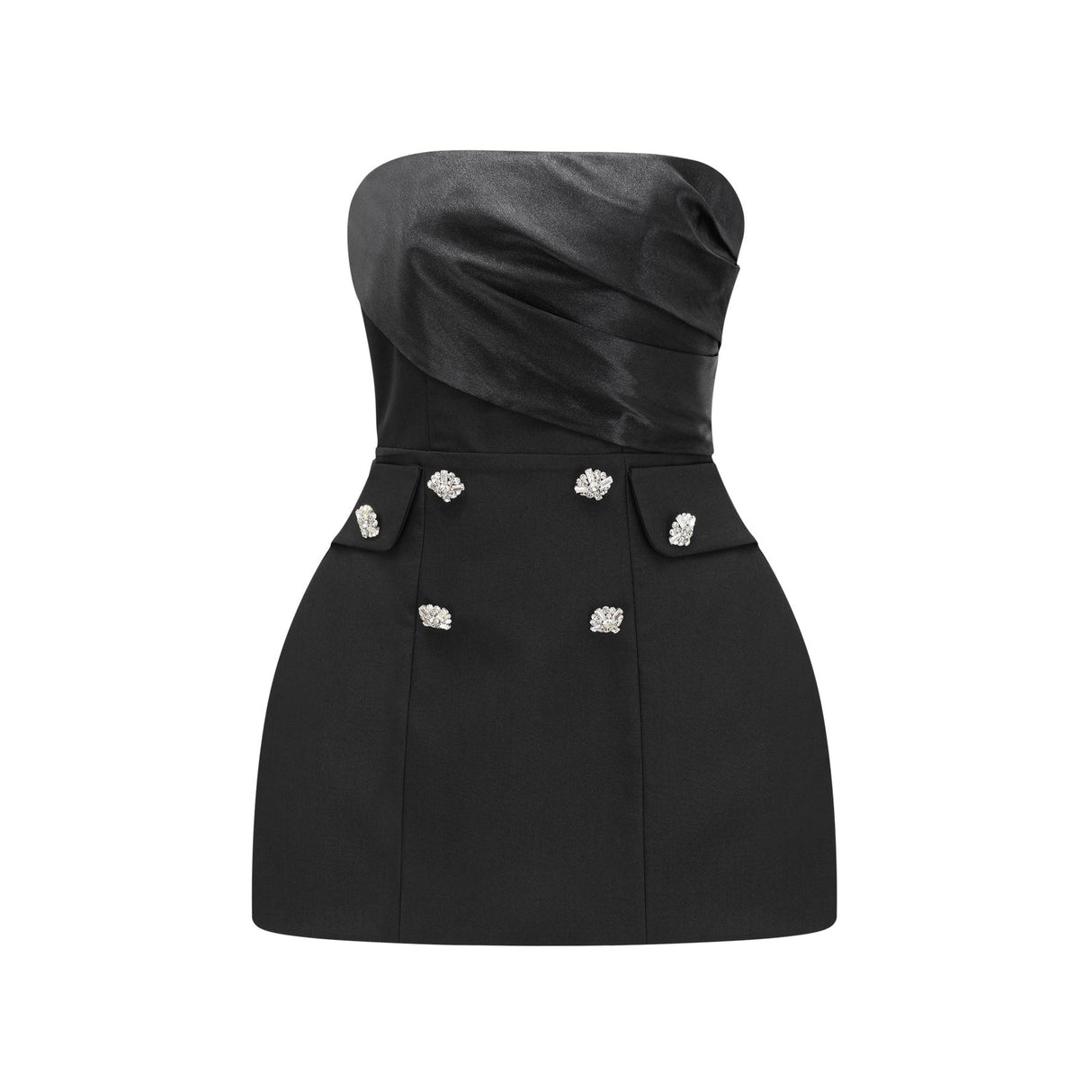 Elise Mini Dress – Off The Shoulder – Bustier Style – Asymmetrical Design – Layered