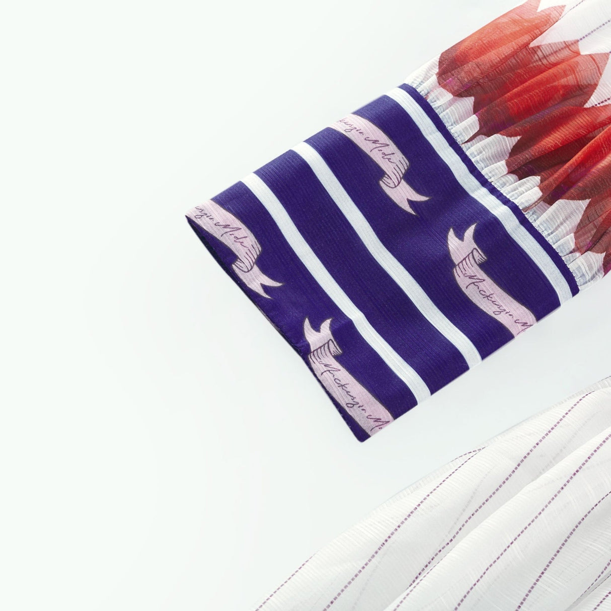 Eliza Midi Dress - Round Neck - Long Sleeves - Pattern - Belted Waist