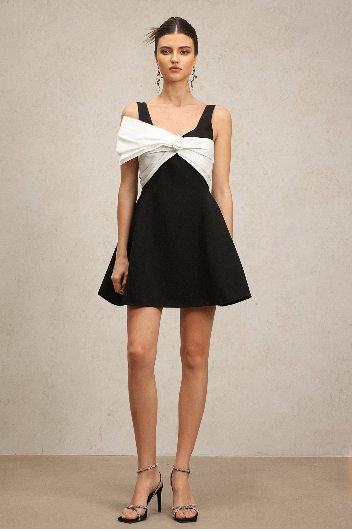 Elizabeth Black Dress with Unique Silhouette and Striking Neckline for Various Occasions