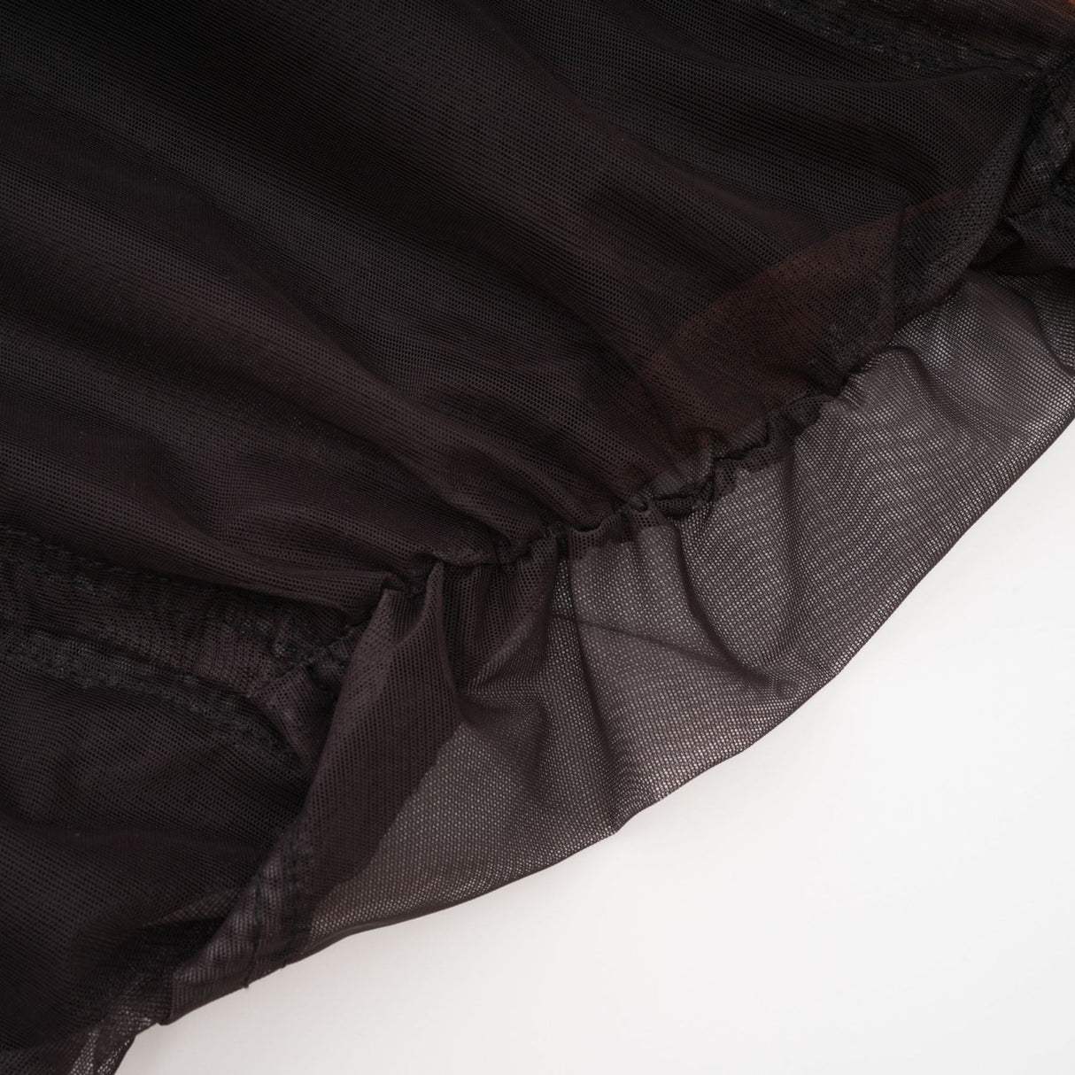 Elizabeth Bodysuit - Long Sleeves - High Neck - Pleats and Cut - Out Design - Gradient Effect