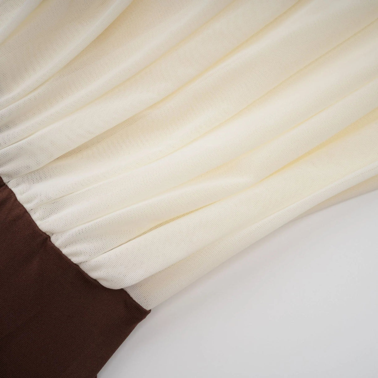 Elizabeth Midi Dress White Red Brown Color Blocked Flower Brooch Ruched