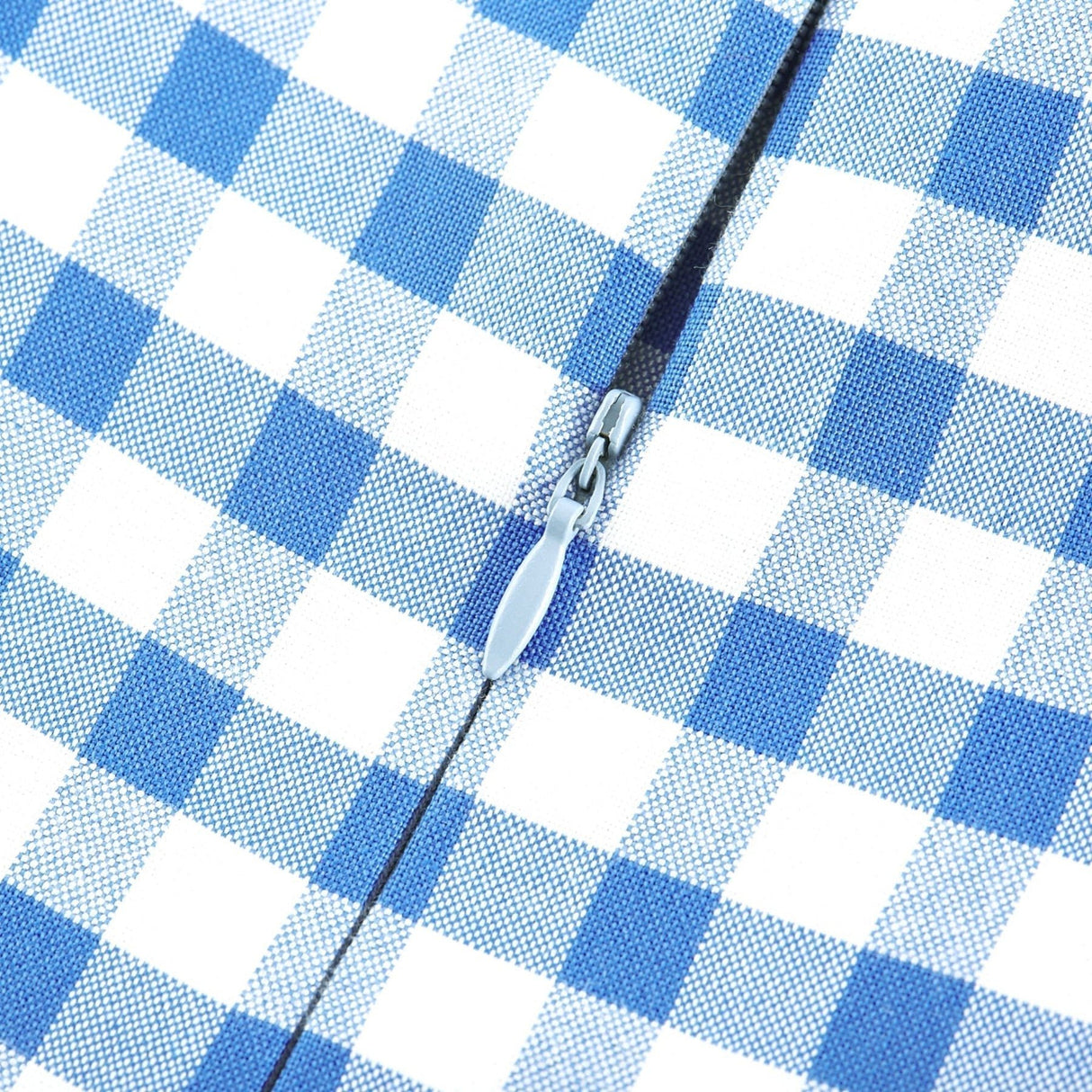 Ella Midi Dress - Square Neck - Gingham Print - Ribbon Detailing - Welt Pockets - Rear Zip