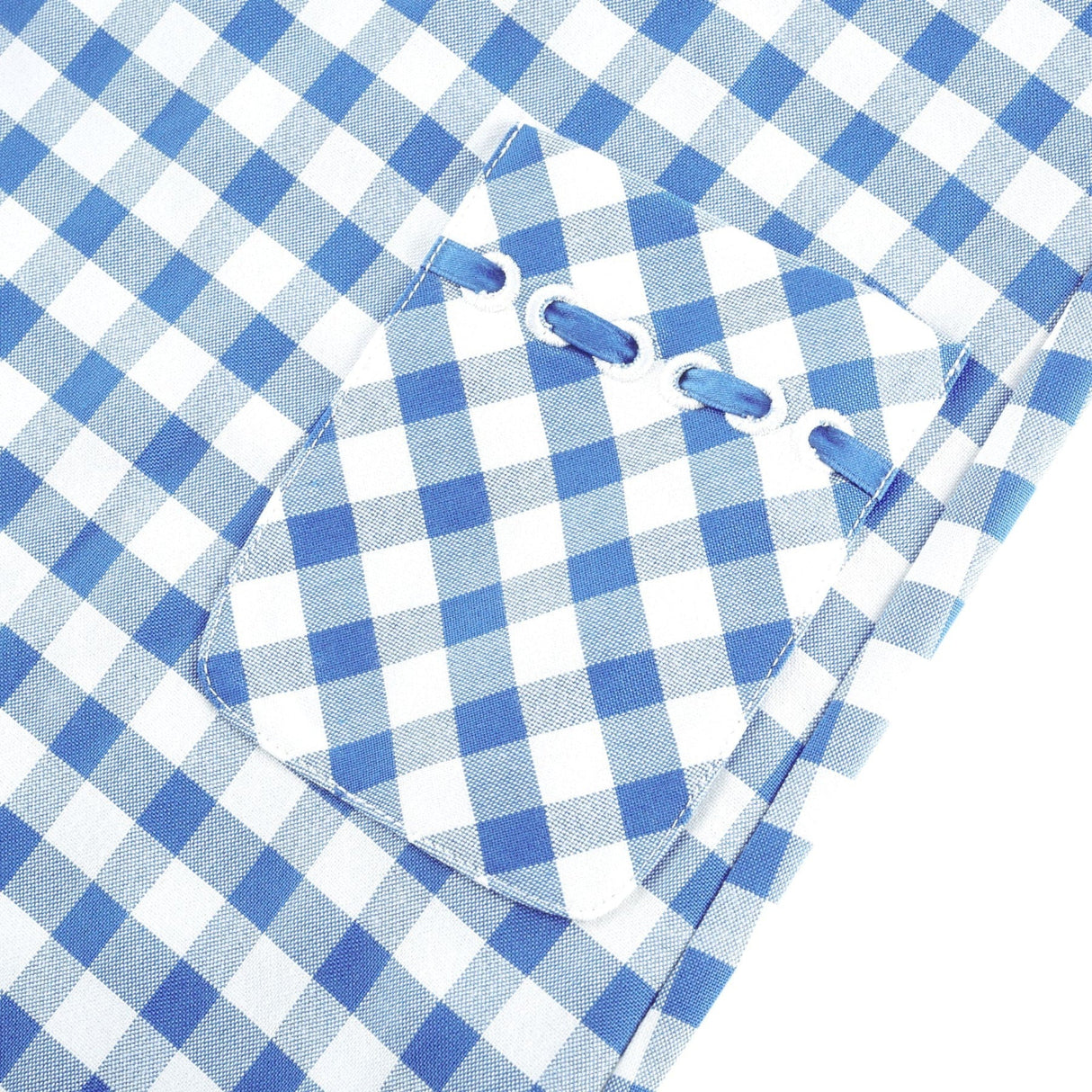 Ella Midi Dress - Square Neck - Gingham Print - Ribbon Detailing - Welt Pockets - Rear Zip