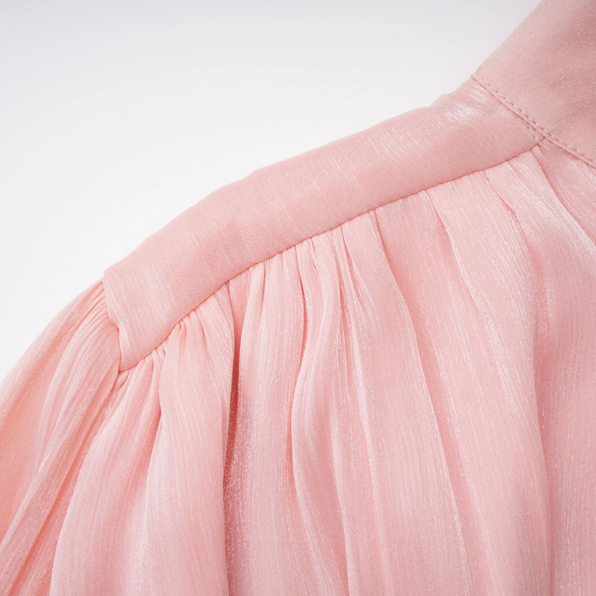 Emersyn Pink HighNeck Ruffled Detail Mini Dress