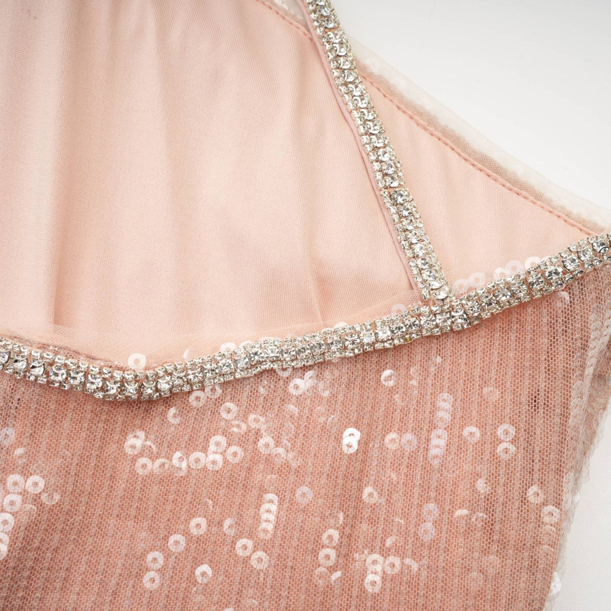 Emery Mini Dress – Sequin – Front Floral Decorated – Crystal Strap