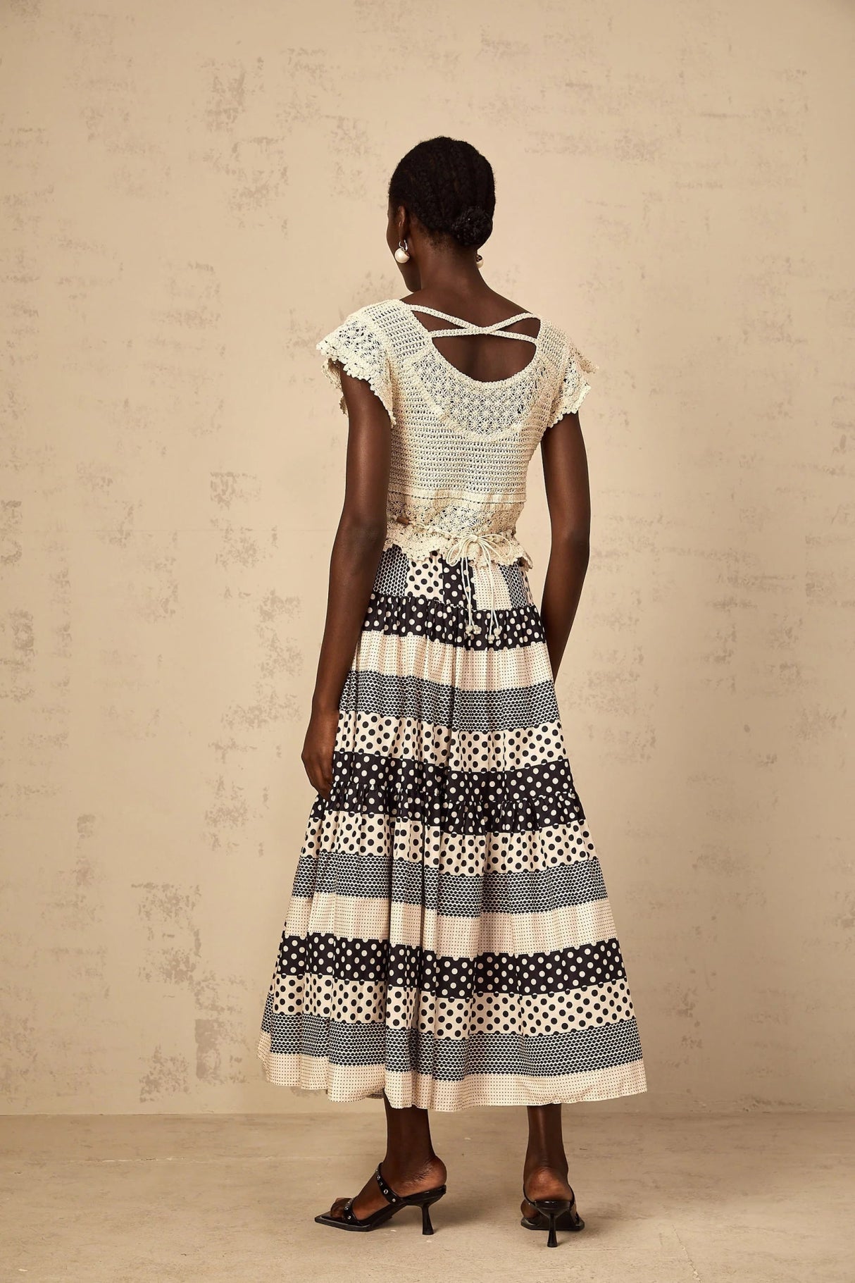 Emilee Top Beaded Crochet 3D - Petal Cut - Out & Bead Embellishment