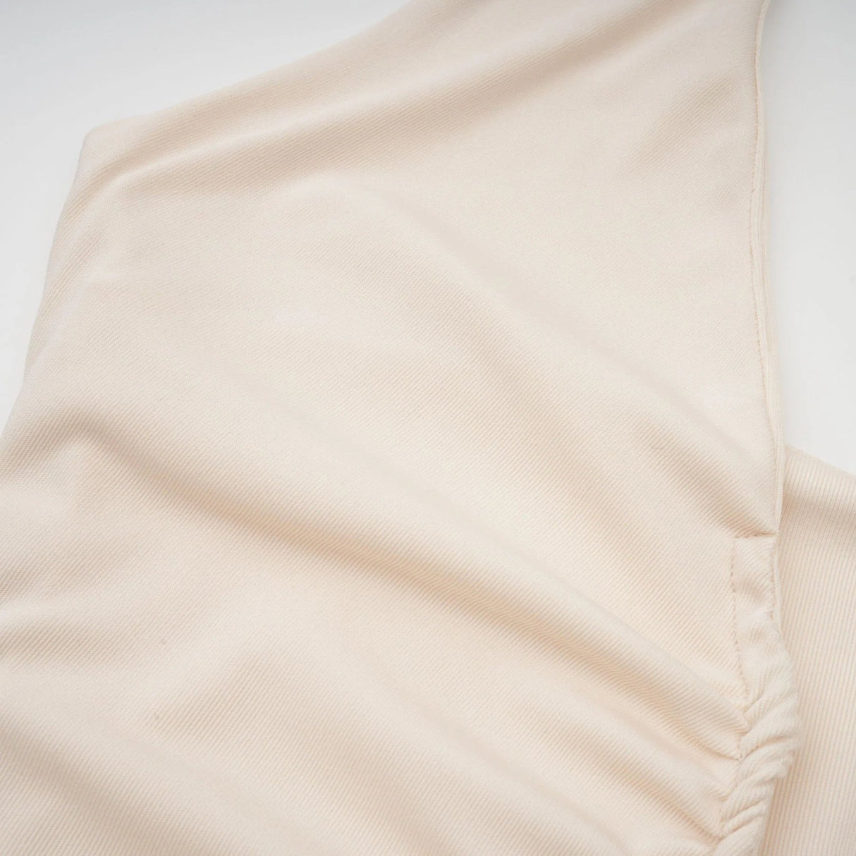 Emilia Maxi Dress White Deep - V Draped Ribbon Ruched Ankle - Length