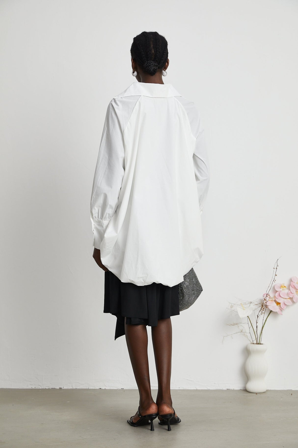 Emma Shirt - Lapels - Long Sleeves - V Neck - Buttoned Cuffs