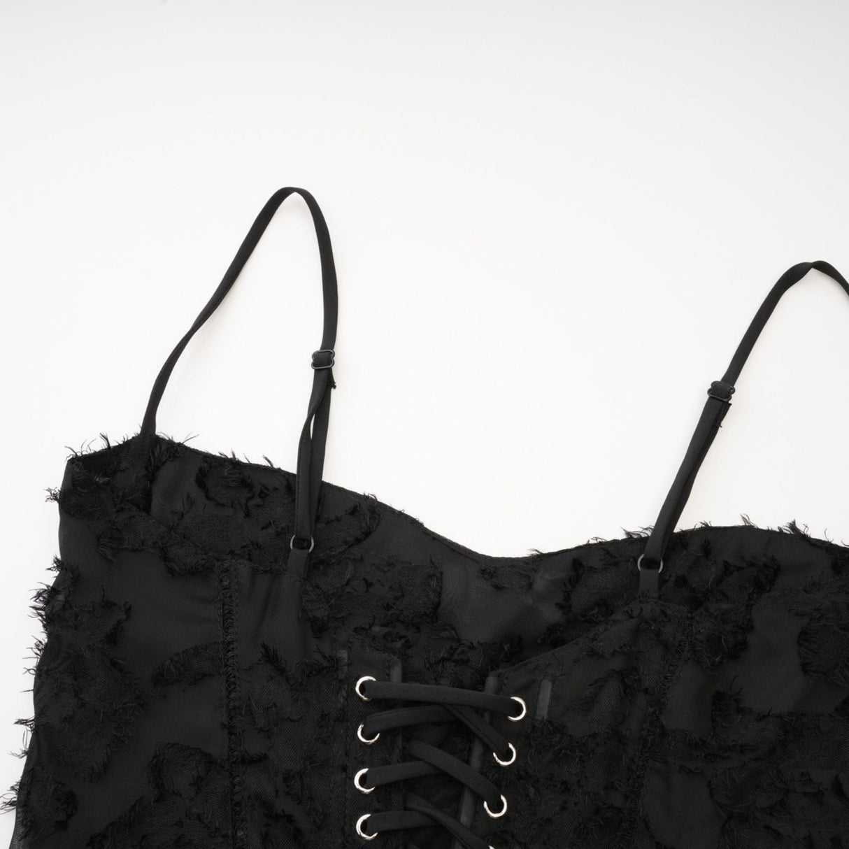 Emmelina Maxi Dress - Sleeveless Spaghetti Strap Lace Overlay Tie Closure Elegance