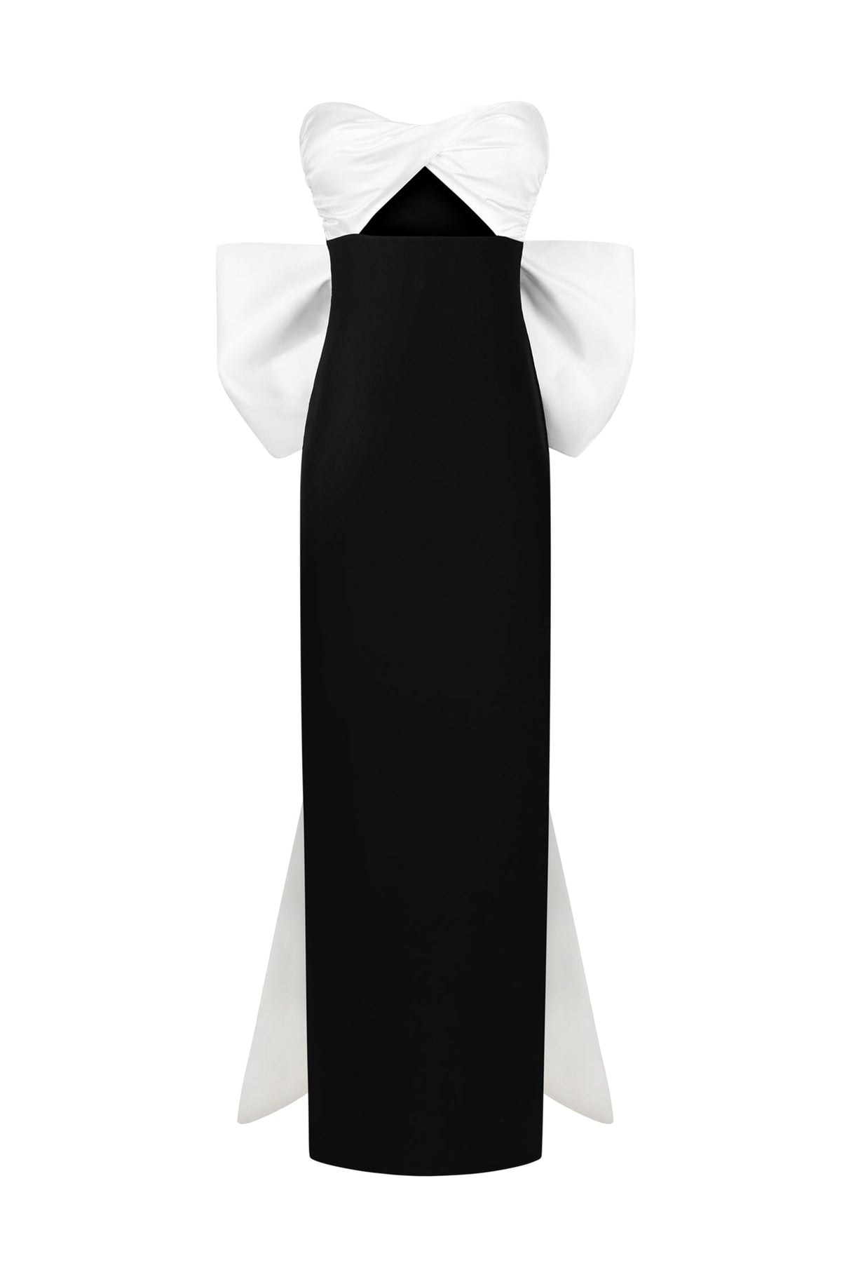 Enrica Black Hollowed Out Bodice Sleeveless Maxi Dress with Bow Detailing