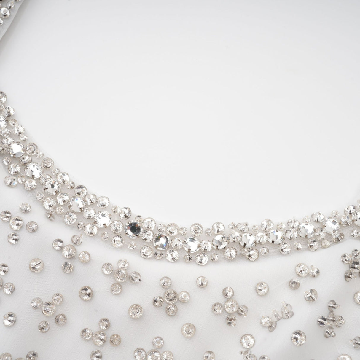 Ermione Mini Dress - Sleeveless Spaghetti Strap Crystal Embellished Bow Detailing Zip Fastening