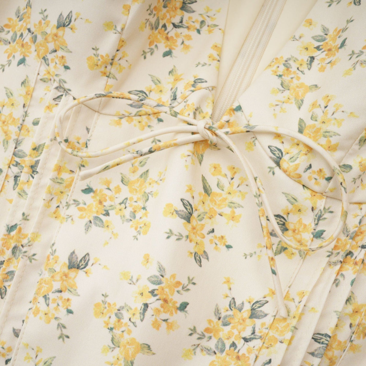 Ermione Mini Dress - V - neck Floral Cinched Waist Pleated Layers Zip Closure Chic Mini Length