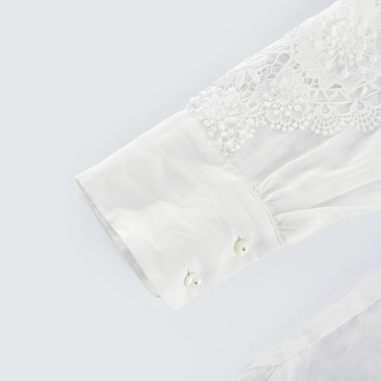 Esme Shirt - Long Sleeve - Lapel - Cut - Out Design - Lace Embroidery