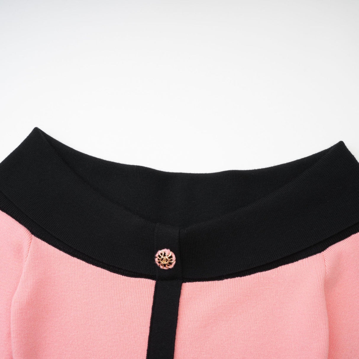 Esther Midi Dress - Off the Shoulder - Contrast Colors - Knitted Construction