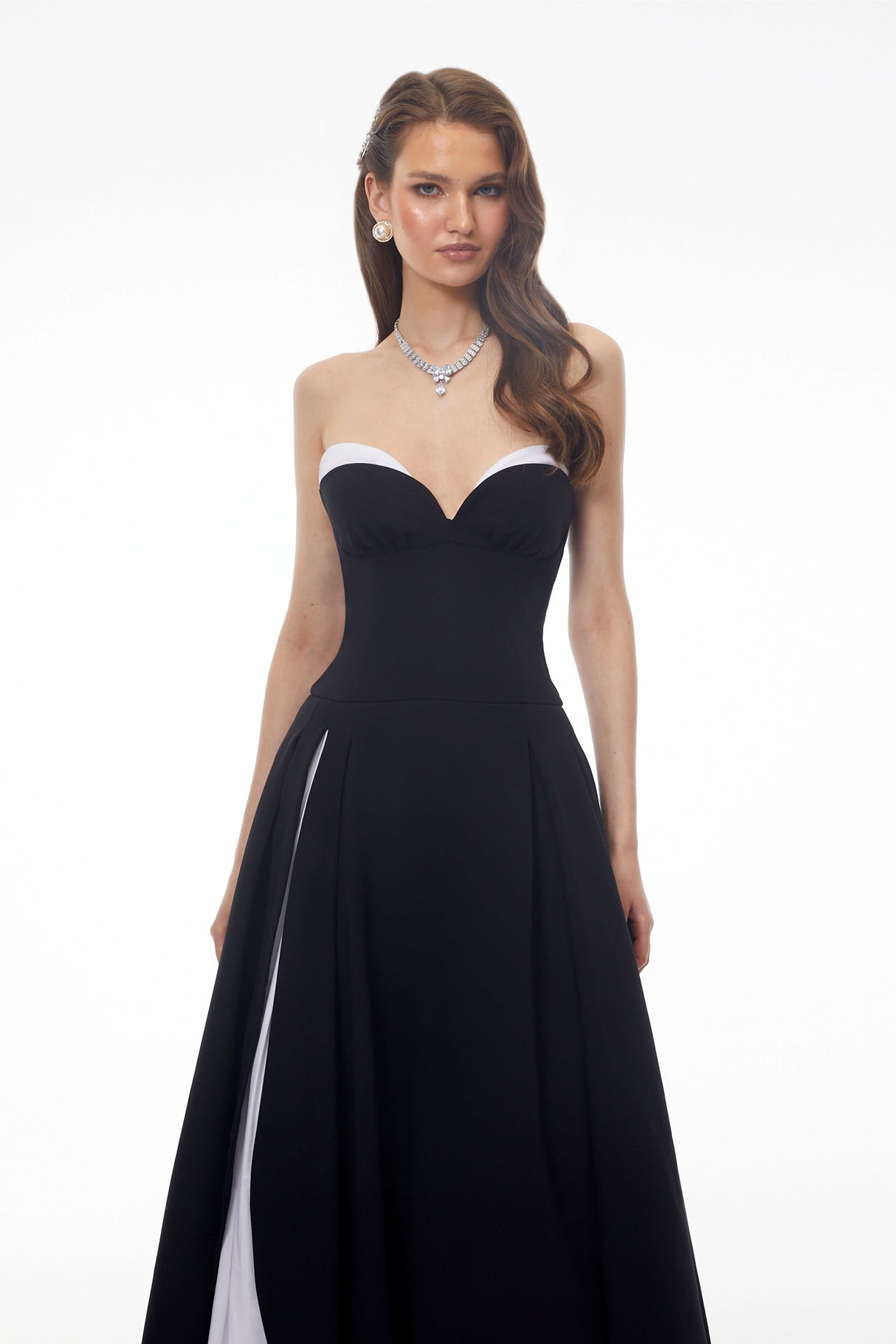 Ethel Black Strapless Sweetheart Maxi Dress