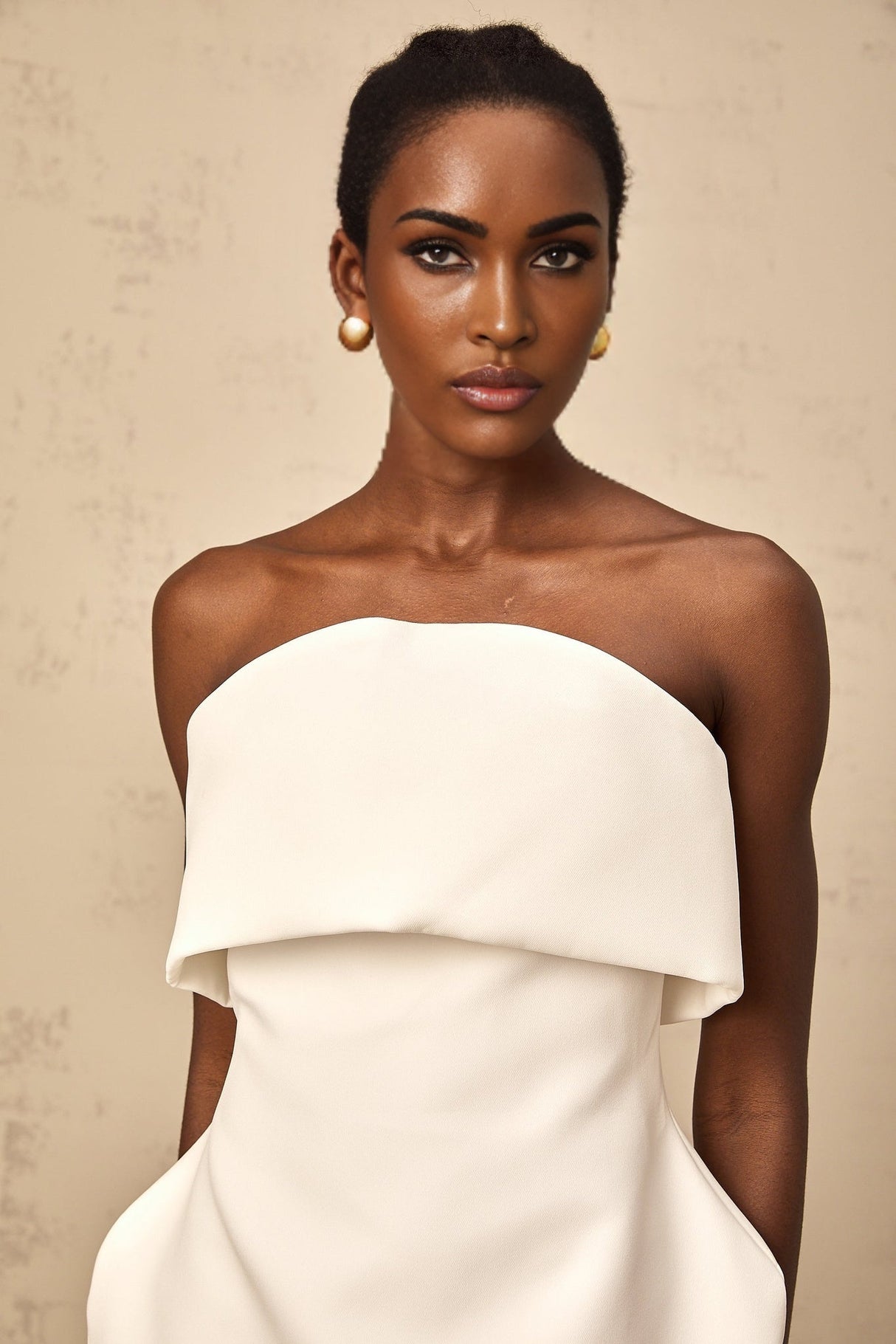 Eulalia Mini Dress - Off the Shoulder Style - Sleeveless Design - Cinched Waist - Puff Skirt