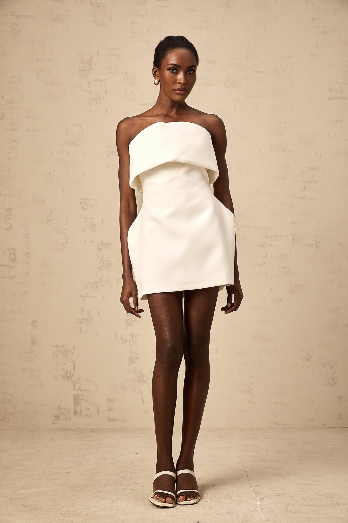 Eulalia Mini Dress - Off the Shoulder Style - Sleeveless Design - Cinched Waist - Puff Skirt