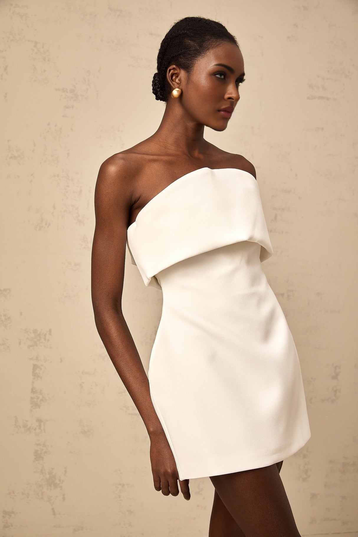 Eulalia Mini Dress - Off the Shoulder Style - Sleeveless Design - Cinched Waist - Puff Skirt