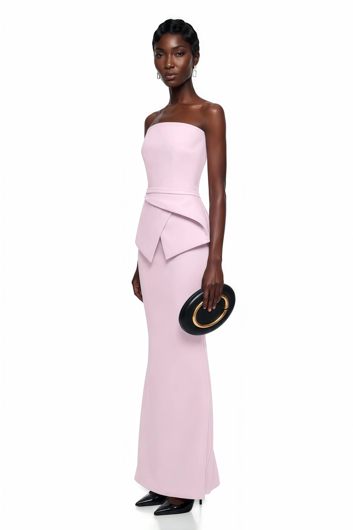 Eunice Pink Asymmetrical Mermaid Maxi Dress