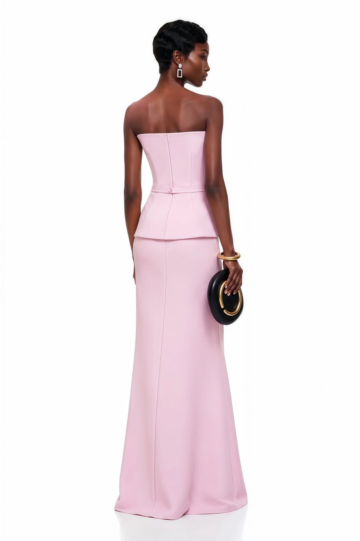 Eunice Pink Asymmetrical Mermaid Maxi Dress