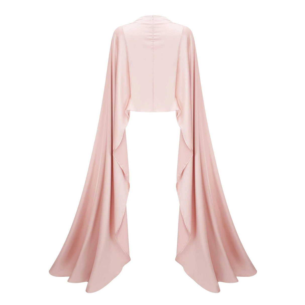 Everleigh Champagne Satin Top Skirt Set With Cape Detail