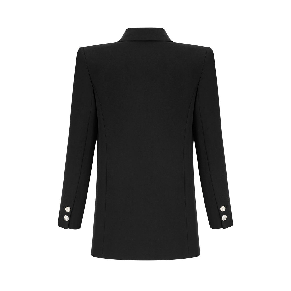 Faith Blazer - Long Sleeves - Peak Lapels - Shoulder Pads - Crystal - Embellished Bow Detail