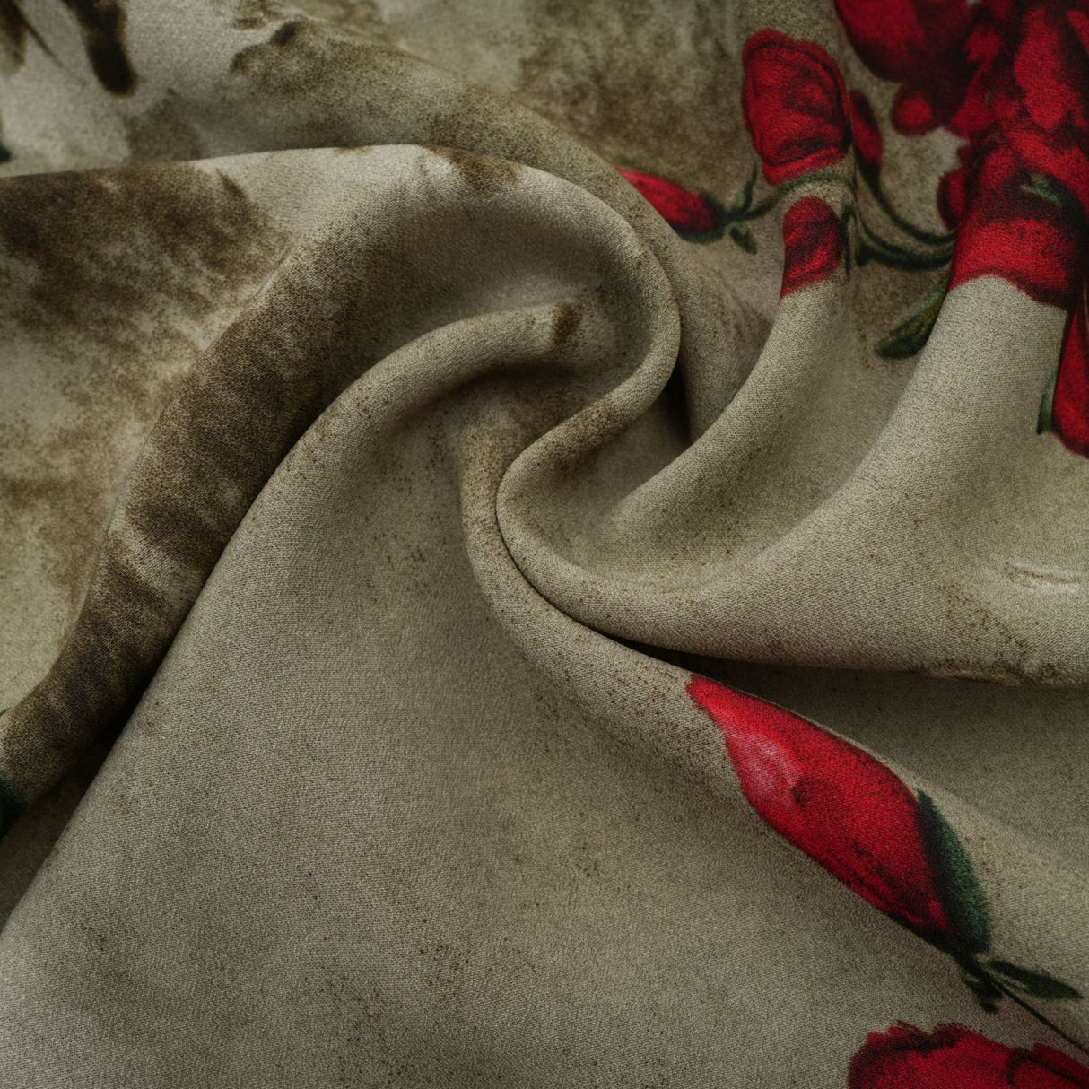 Faith Floral Midi Dress - V - Neck Design - Short Sleeve - Pleated Detailing - Front Button Closure