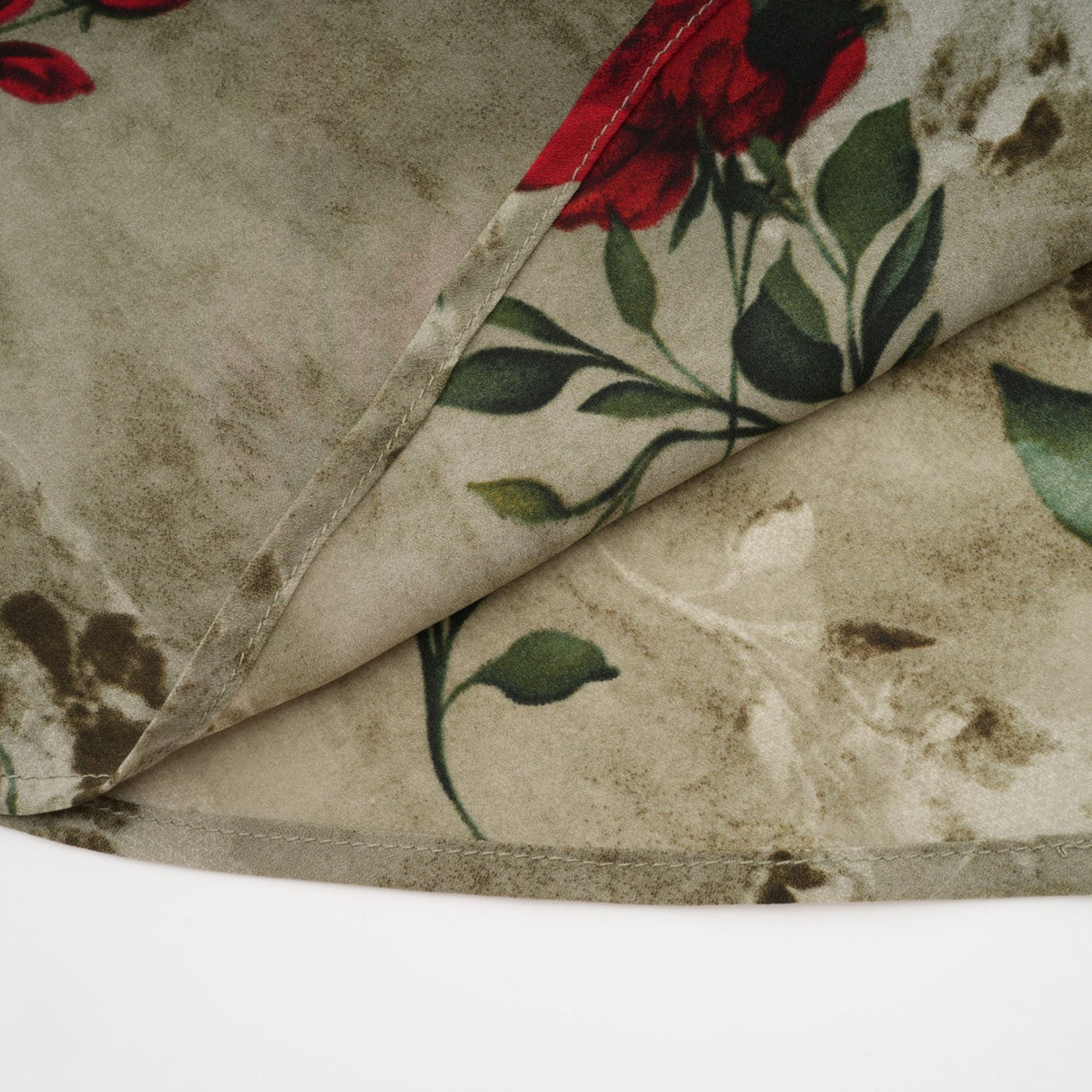 Faith Floral Midi Dress - V - Neck Design - Short Sleeve - Pleated Detailing - Front Button Closure