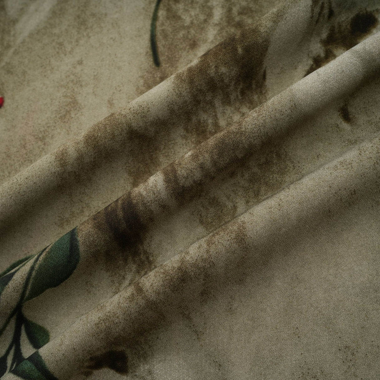 Faith Floral Midi Dress - V - Neck Design - Short Sleeve - Pleated Detailing - Front Button Closure