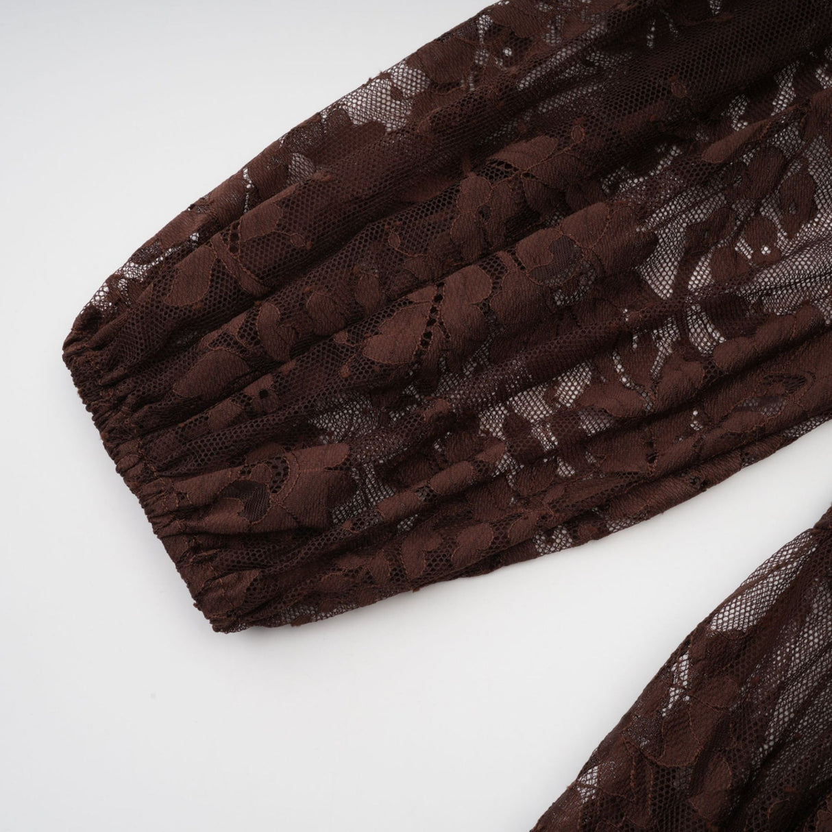 Faith Midi Dress - Long Sleeves - Chantilly Lace - Self - Tie Design - Asymmetric Hemline