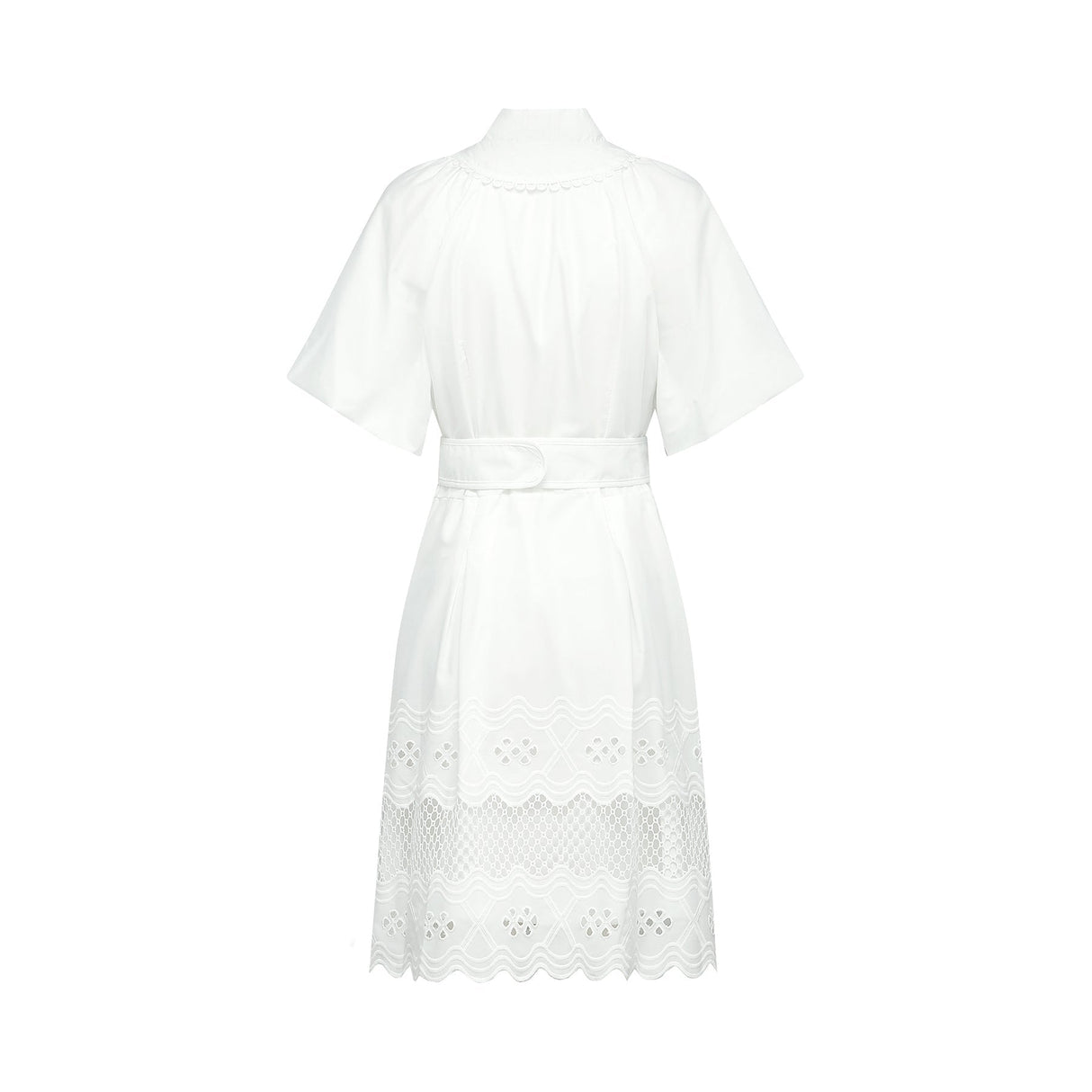 Faith Mini Dress - V - neck - Short sleeves - Cut - out detailing - Belted waist