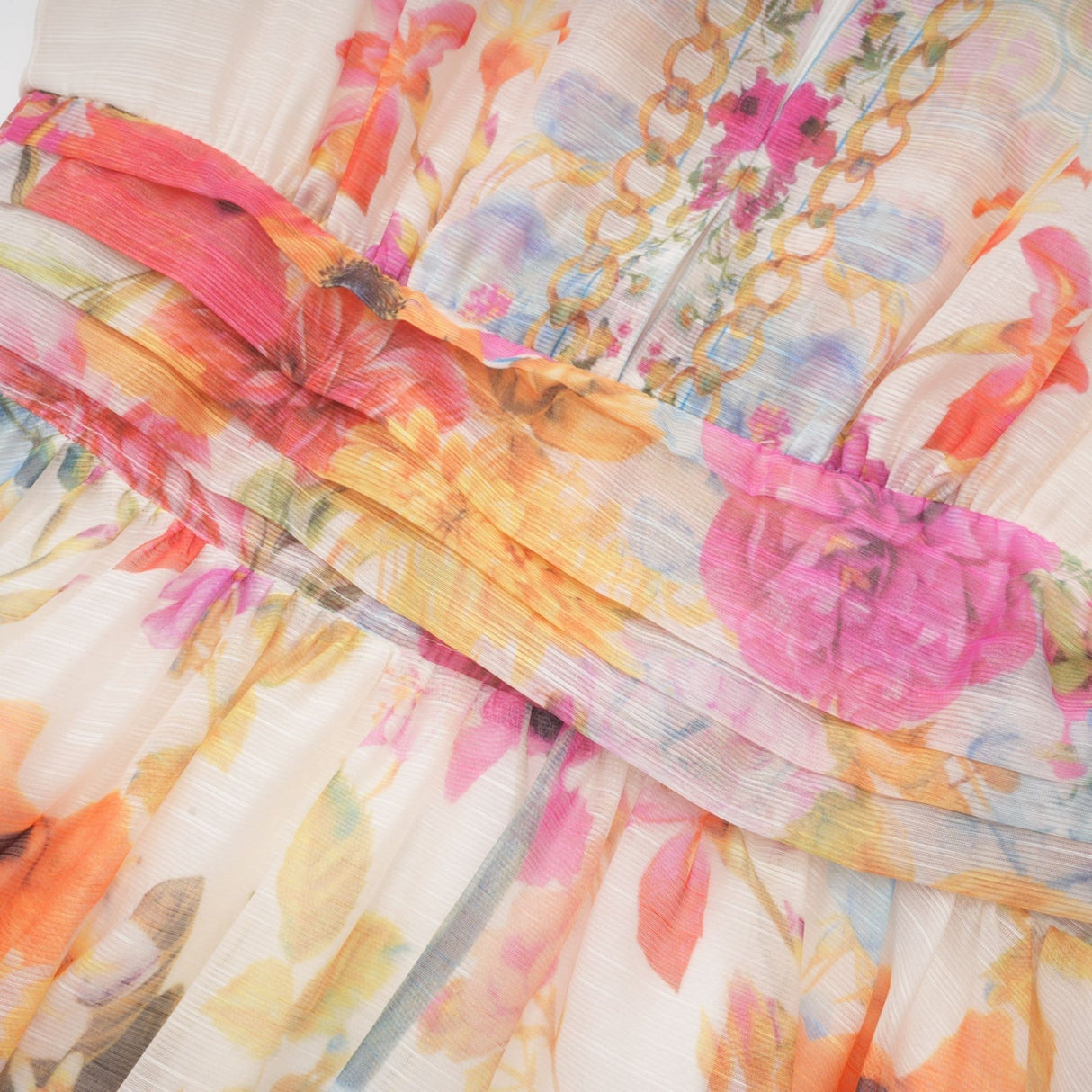 Federica Floral Mini Dress - V Neck - Flared Skirt - Short Sleeves