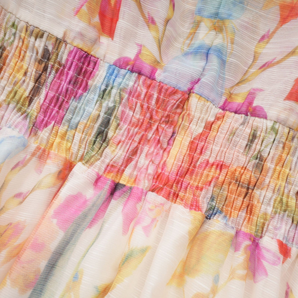 Federica Floral Mini Dress - V Neck - Flared Skirt - Short Sleeves