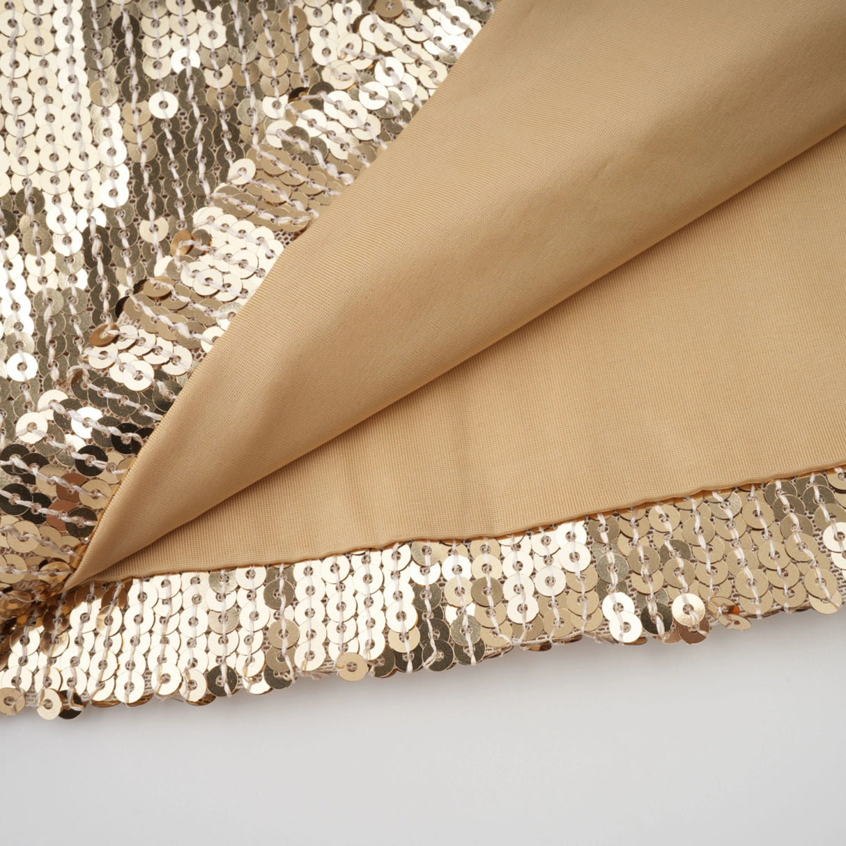 Federica Gold Train Sequined Maxi Dress