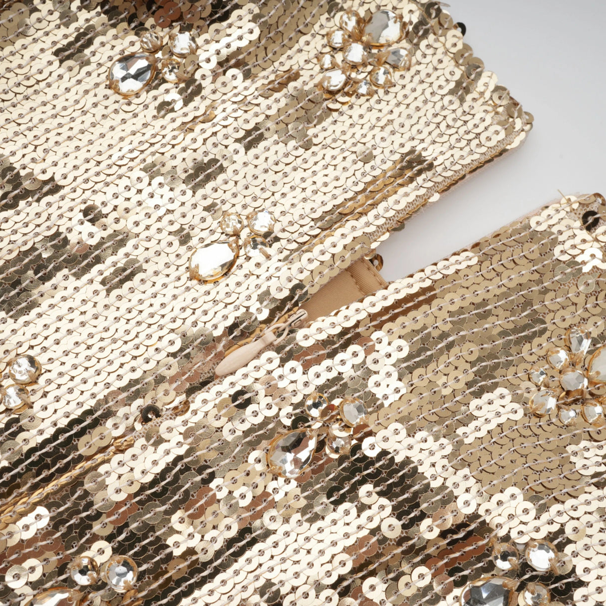 Federica Gold Train Sequined Maxi Dress
