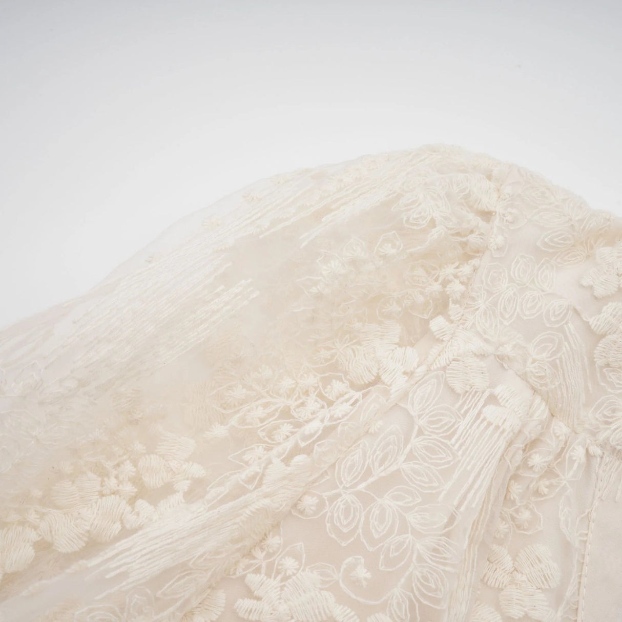 Federica Midi Dress Neutrals Lace - Embroidered & Belted