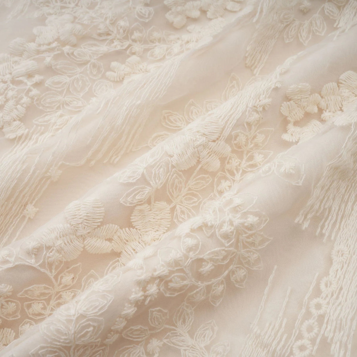 Federica Midi Dress Neutrals Lace - Embroidered & Belted