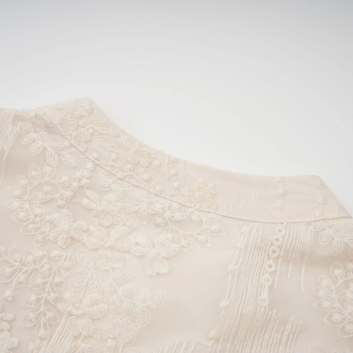 Federica Midi Dress Neutrals Lace - Embroidered & Belted