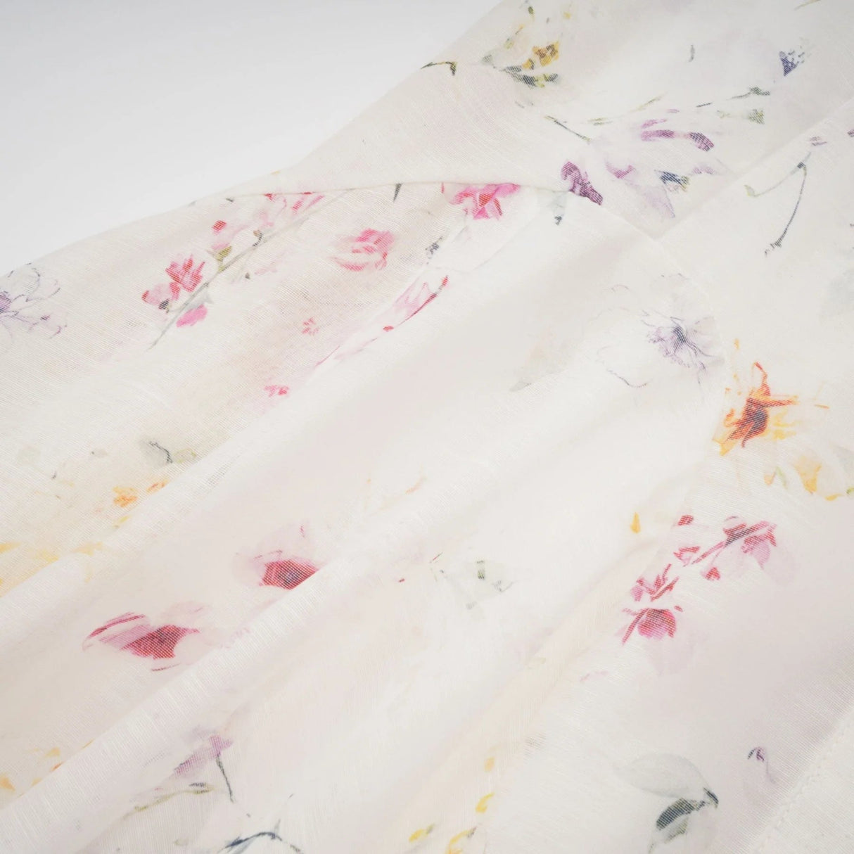 Federica Midi Dress White Floral Print Calf Length Button Fastening