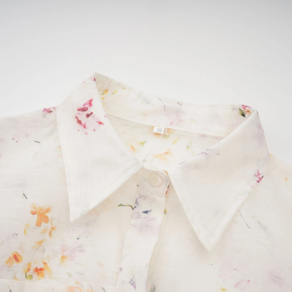 Federica Midi Dress White Floral Print Calf Length Button Fastening